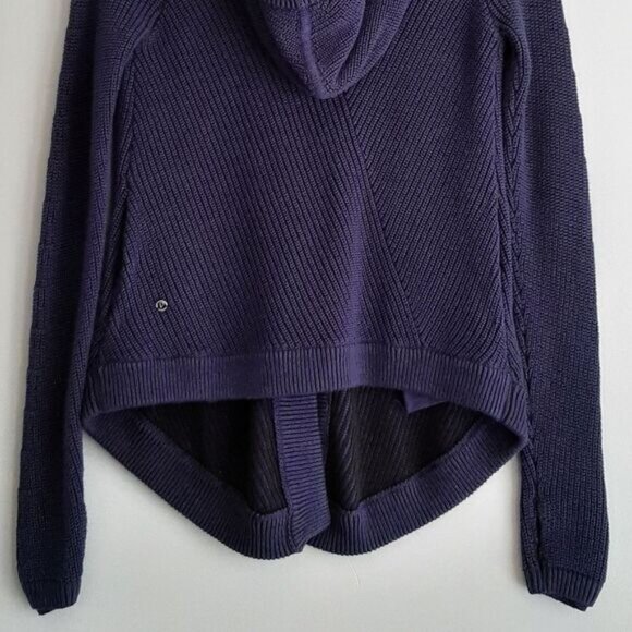 IVIVVA by Lululemon Cardigan Sweater w/ Hood Navy Kids Youth Sz 12 - Picture 9 of 12